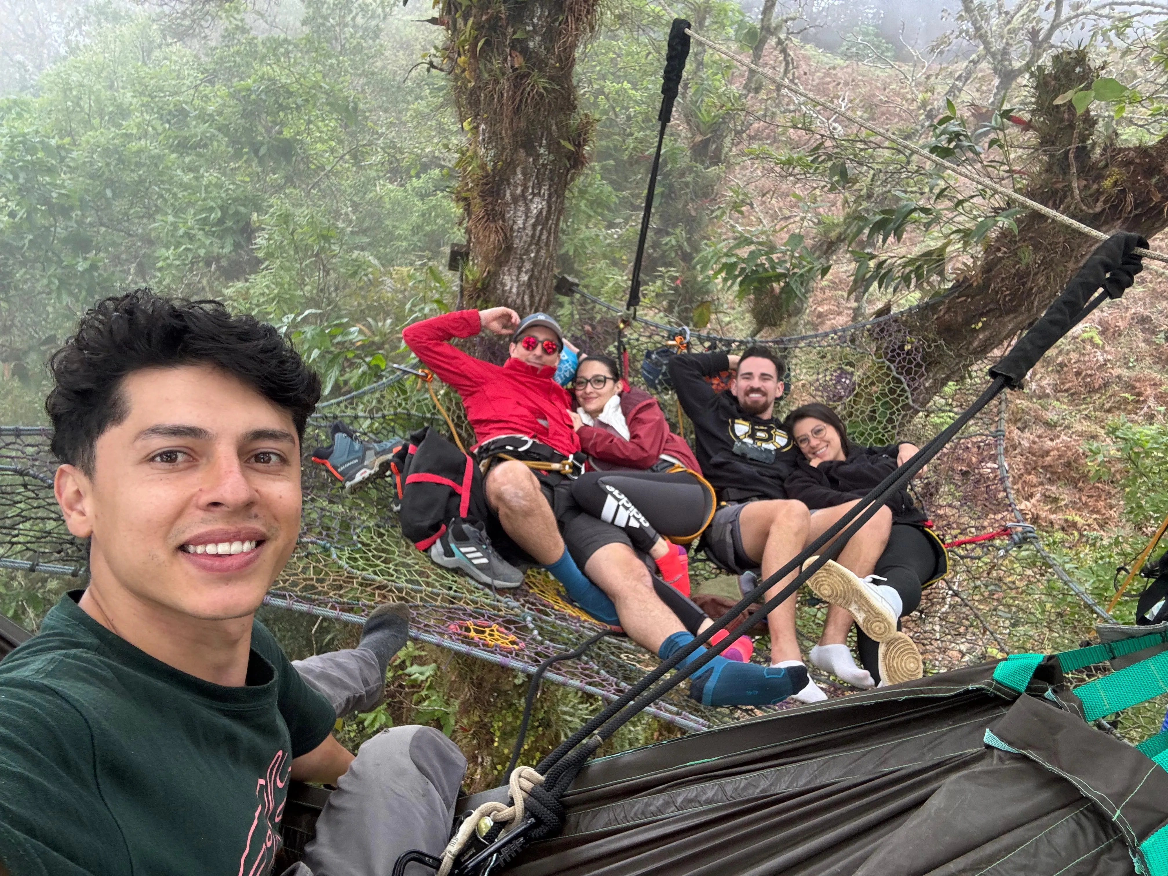 people enjoying a picnic in the treetops